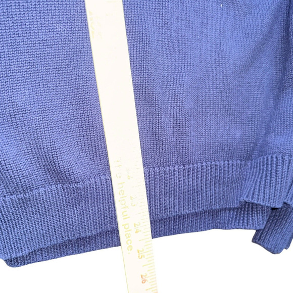 Lauren Ralph Lauren Sz XL Shawl Neck Sweater Nautical Cozy Navy &‎ Gold - Picture 10 of 12